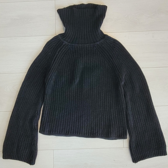 Rag & Bone Chunky Black Knit Sweater Women’s Size S - Flared Bell Sleeves - Picture 8 of 8